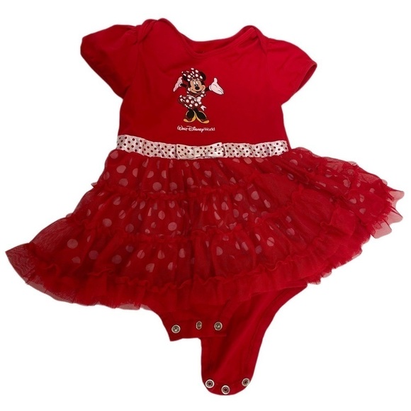 DISNEY Parks Red Minnie Mouse Dress Short Sleeve - 24 Month - Picture 3 of 9